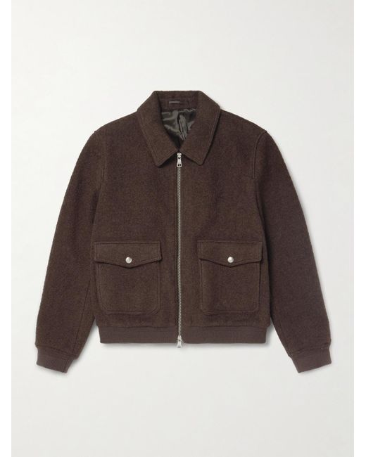 Mr P. Brown Wool-Blend Bouclé Blouson Jacket for men