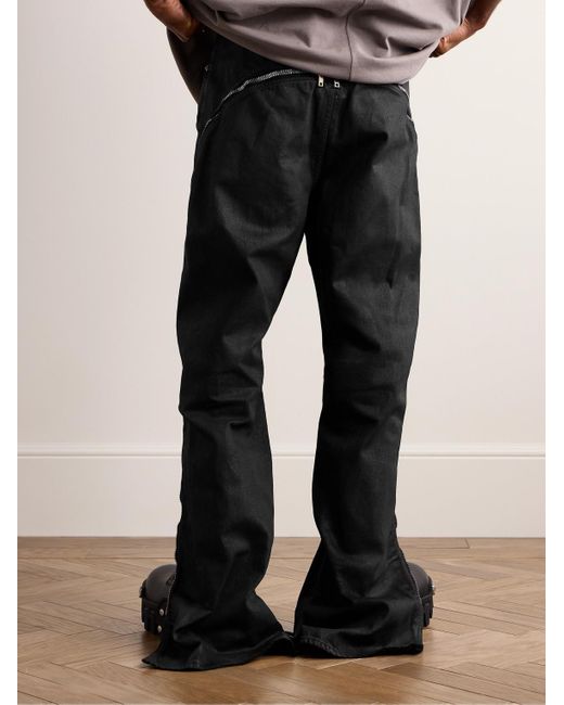 Rick Owens Bolan Banana gerade geschnittene Jeans aus beschichtetem Denim mit Verzierungen in Black für Herren