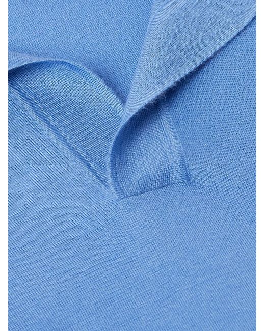 Gabriela Hearst Blue Stendhal Cashmere Polo Shirt for men