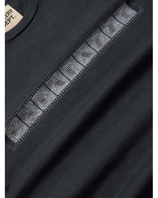 GALLERY DEPT. Black Paparazzi Crystal-embellished Glittered Printed Cotton-jersey T-shirt for men