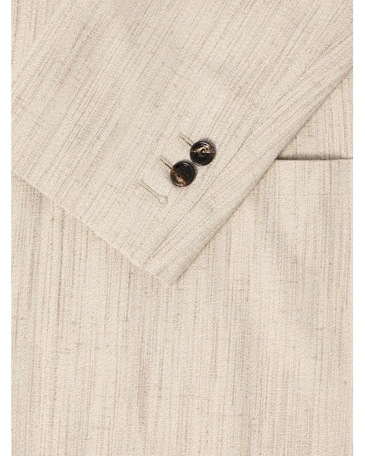 Bottega Veneta Natural Oversized Woven Suit Jacket for men