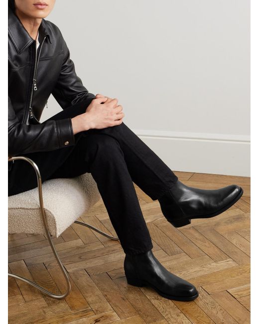 Mr P. Black Oscar Leather Boots for men