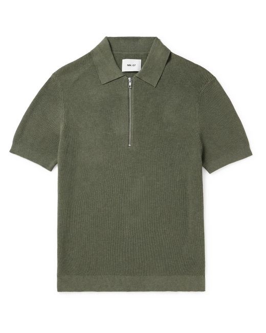 NN07 Green Hansie 6600 Ribbed Organic Cotton Polo Shirt for men