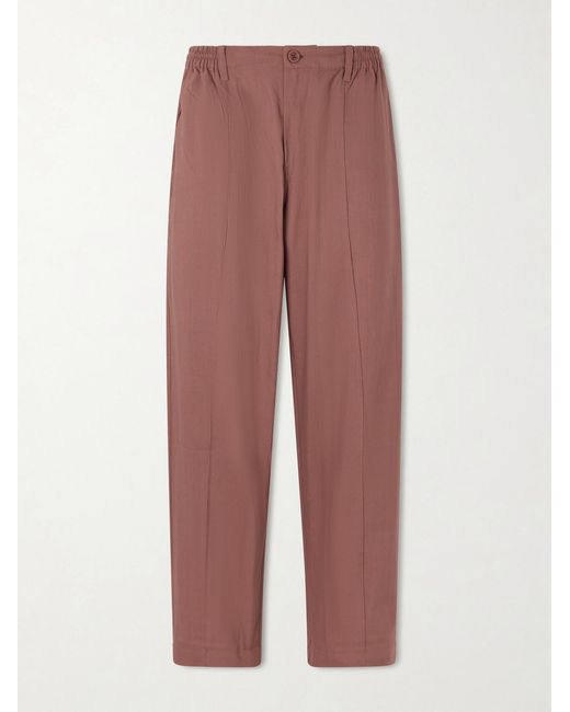 Kardo Brown Kedar Straight-leg Cotton Trousers for men