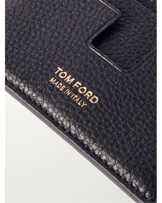 Tom Ford Blue Full-Grain Leather Cardholder for men