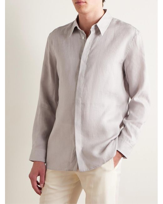 Gabriela Hearst White Nicolas Linen Shirt for men