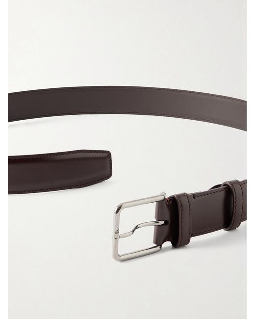 Loro Piana Brown 3.2cm Monterey Leather Belt for men