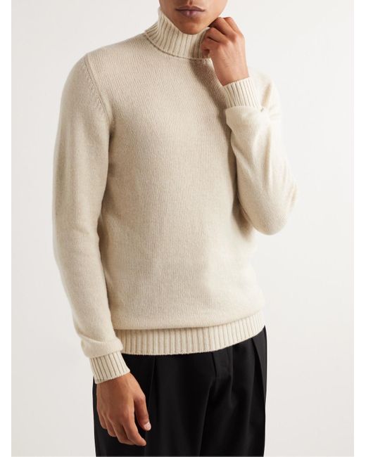 Loro Piana Natural Baby Cashmere Rollneck Sweater for men