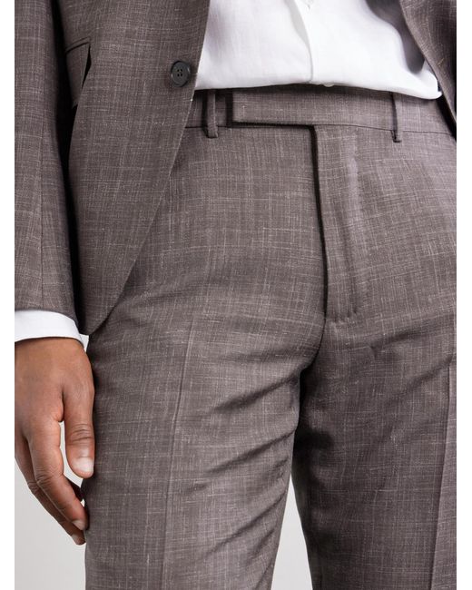 Zegna Gray Straight-leg Price Of Wales Checked Wool for men