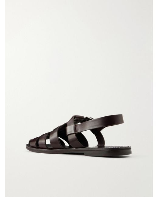 GRENSON Brown Quinton Leather Fisherman Sandals for men