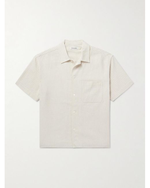 FRAME Hemd aus gestreiftem Baumwoll-Jacquard in White für Herren