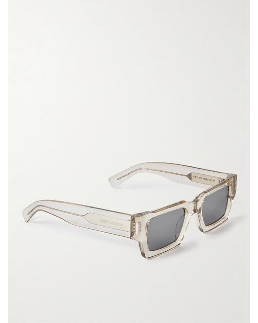 Saint Laurent Gray Rectangular-Frame Acetate Sunglasses for men
