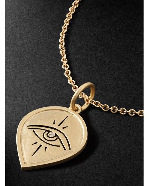 Eye Burst 14-Karat Diamond Pendant Necklace di Jacquie Aiche in Black da Uomo
