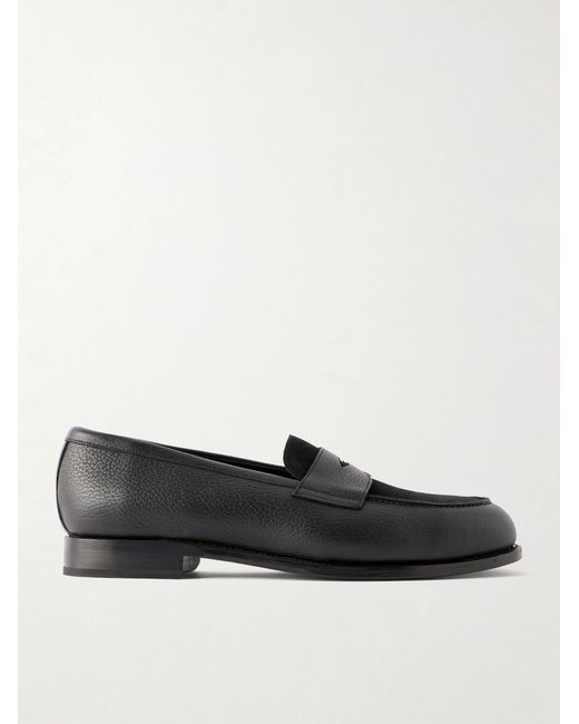Morjas Black The Penny Loafer-Leather Flats for men