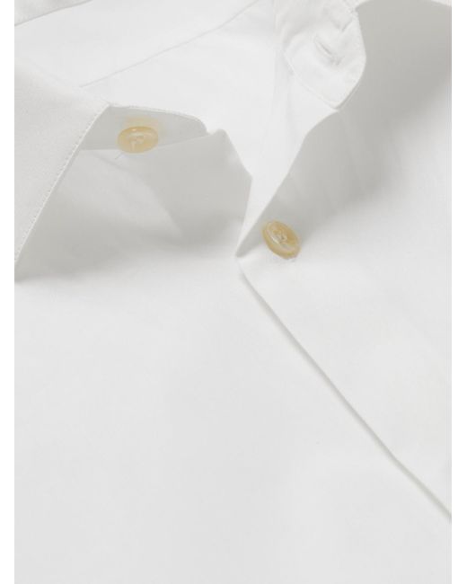 Saint Laurent White Slim-Fit Cotton-Poplin Shirt for men
