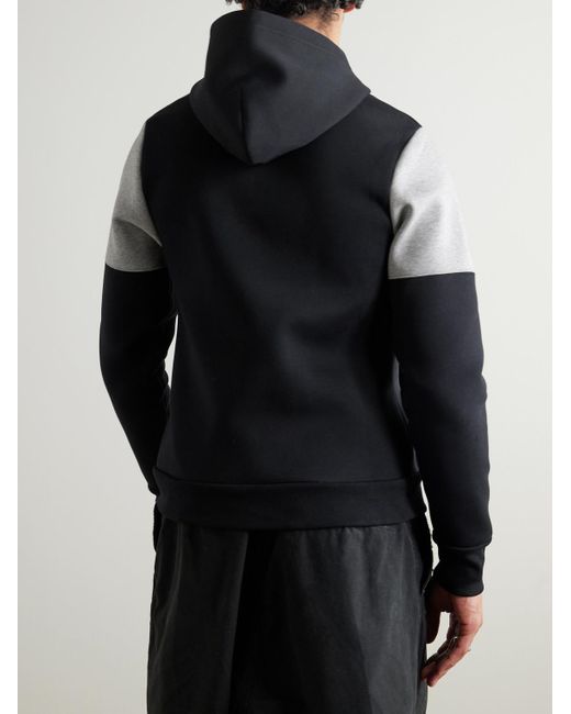 Balenciaga Black Logo-Embroidered Colour-Block Cotton-Jersey Hoodie for men
