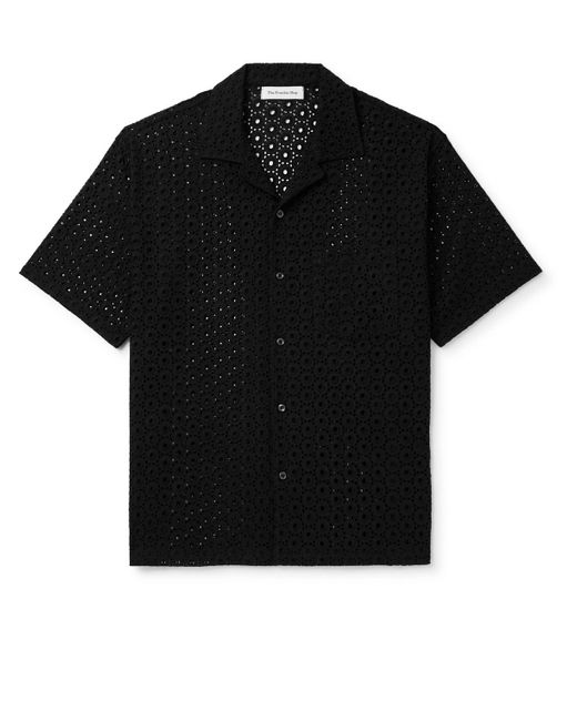 Frankie Shop Black Landon Camp-collar Cotton-blend Lace Shirt for men