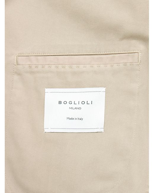 Boglioli Natural Cotton-Blend Twill Suit Jacket for men
