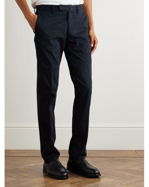 Slowear Blue Incotex Straight-leg Cotton-blend Twill Trousers for men