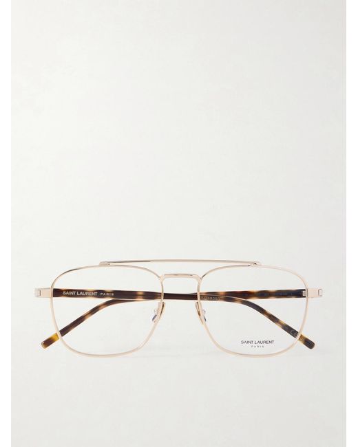 Saint Laurent Natural Pilot Viator-Style-Tone Optical Glasses for men