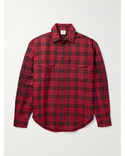 Vetements Logo-Embroidered Checked Wool Shirt for men