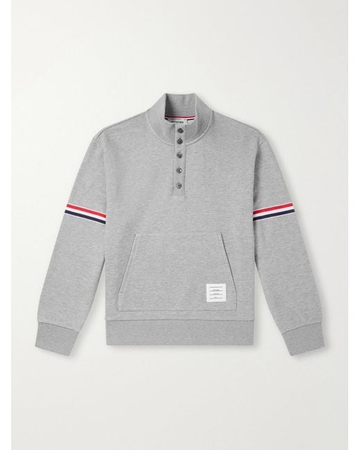 Thom Browne Gray Cotton-Piqué Sweatshirt for men