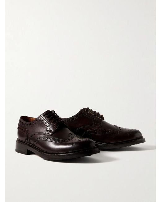 GRENSON Brown Archie Leather Brogues for men