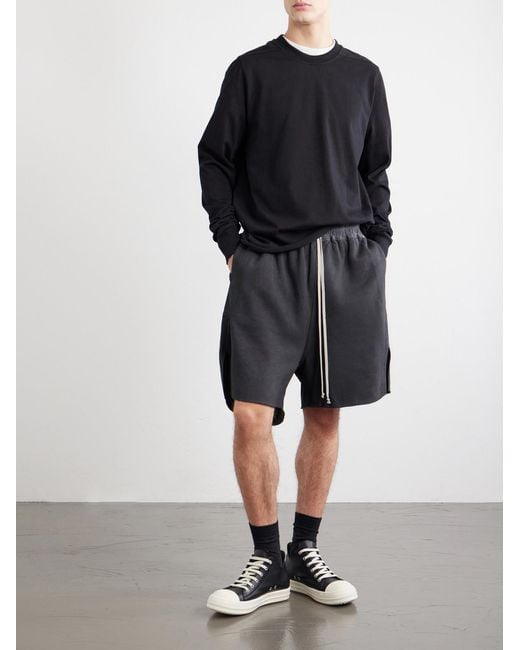 Rick Owens Blue Straight-Leg Cotton-Jersey Drawstring Shorts for men