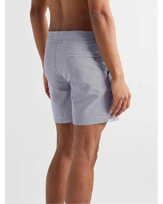 Orlebar Brown Blue Bulldog X Fenella Slim-Fit Mid-Length Jacquard Swim Shorts for men