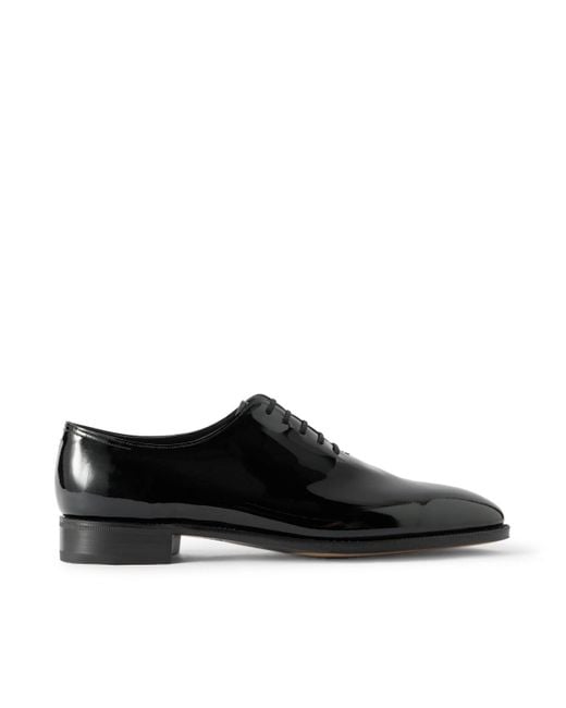 John Lobb Black Marldon Whole-Cut Patent-Leather Oxford Shoes for men