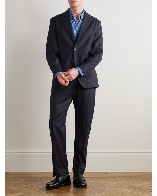 Barena Blue Borgo Virgin Wool-Blend Suit Jacket for men