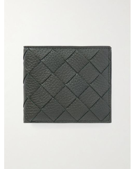 Bottega Veneta Gray Intrecciato Full-Grain Leather Billfold Wallet for men