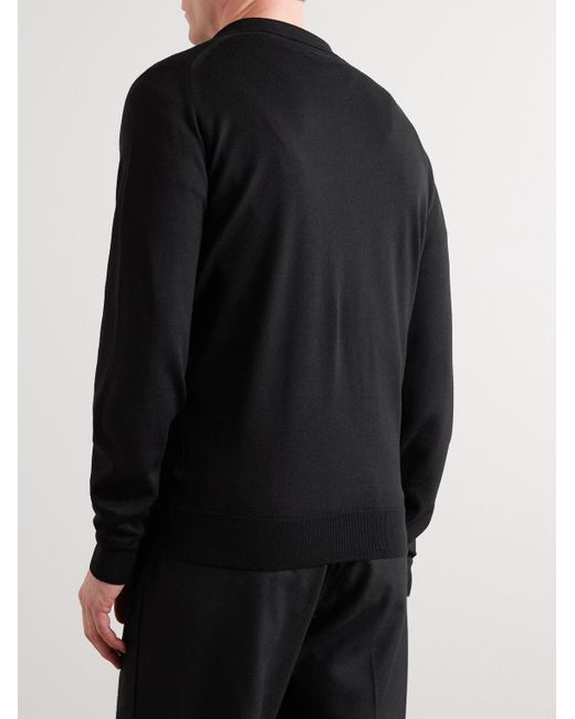 John Smedley Black Alston Slim-Fit Merino Wool Zip-Up Cardigan for men
