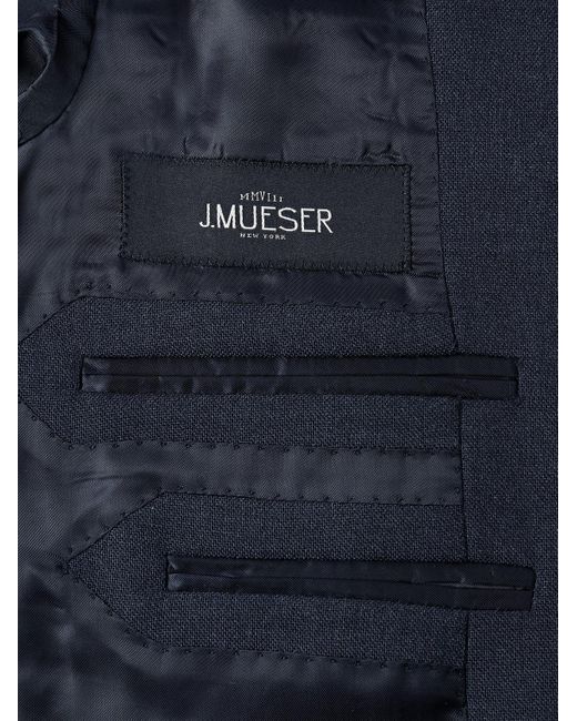 J. Mueser Blue Waverly Slim-fit Wool-fresco Suit Jacket for men
