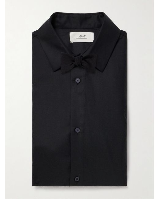 Mr P. Black Wool, Silk And Cashmere-Blend Shirt for men