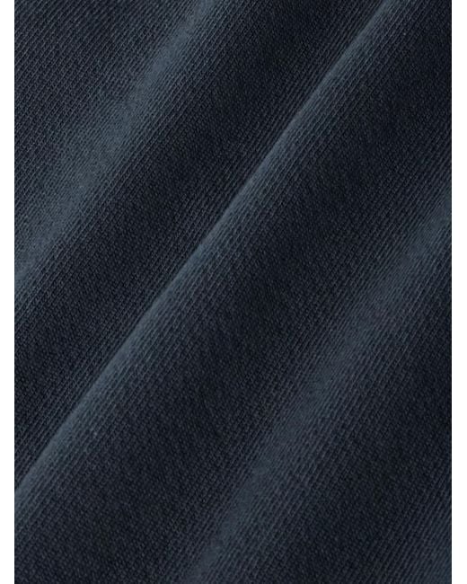 Les Tien Kapuzenjacke aus Baumwoll-Jersey mit Fleece an der Innenseite in Stückfärbung in Blue für Herren