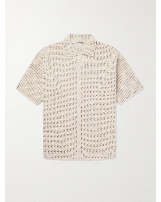 Auralee White Open-knit Cotton Shirt for men