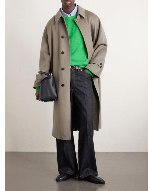 Auralee Natural Melton Wool Coat for men