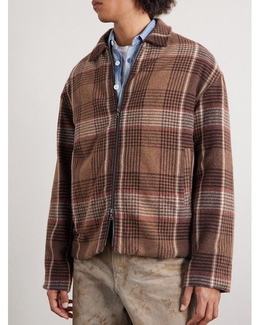 The Elder Statesman Brown Checked Cashmere Jacket for men