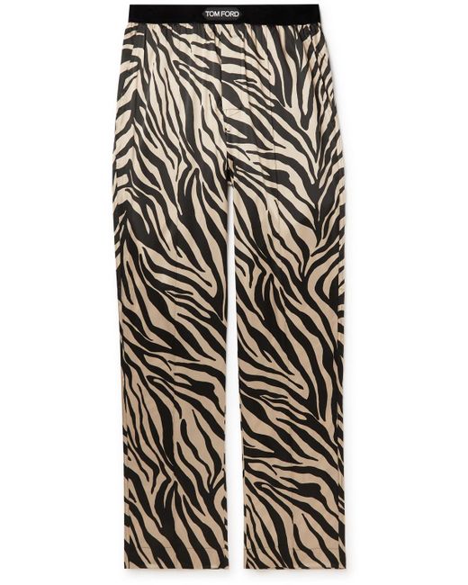 straight leg zebra print trousers