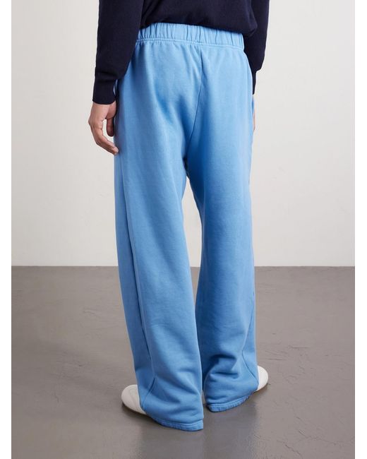 Les Tien Blue Heavyweight Straight-Leg Structured-Fleece Cotton-Jersey Sweatpants for men