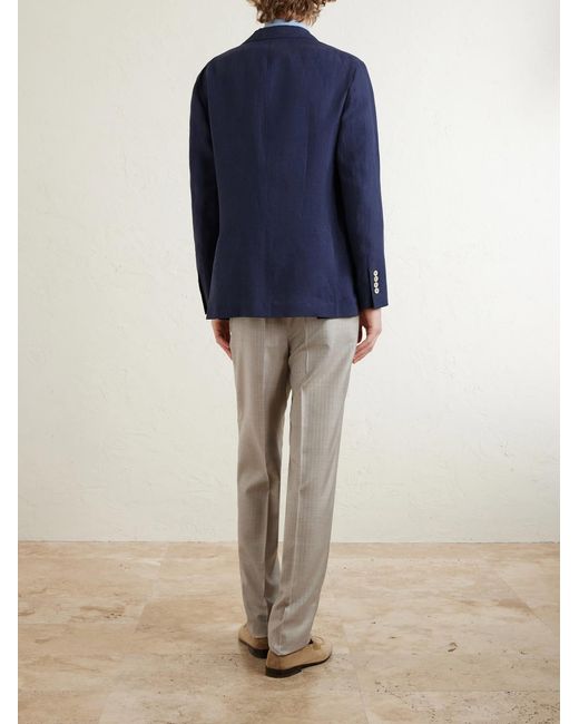 Brunello Cucinelli White Tapered Pleated Cashmere And Silk-blend Suit Trousers for men