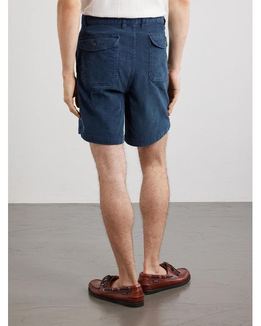 Corridor NYC Blue Wide-Leg Stretch-Cotton Corduroy Shorts for men