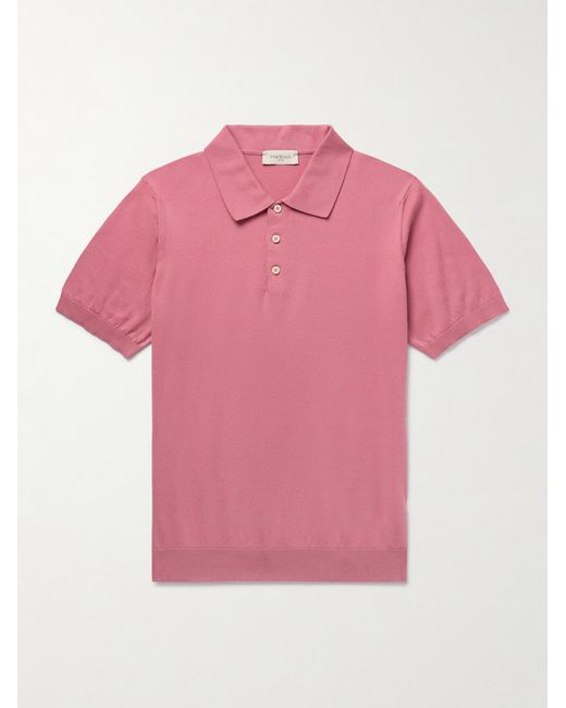 Piacenza 1733 Pink Slim-Fit Cotton Polo Shirt for men