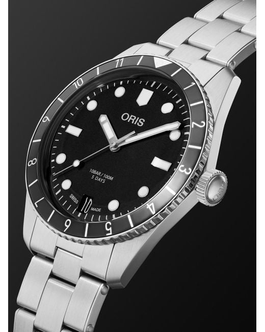 Oris Black Divers Sixty-Five Automatic Stainless Steel Watch, Ref. 01 400 7772 4054-07 8 20 18 for men
