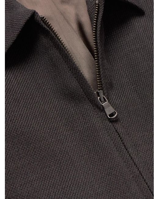 Sunspel Gray Textured Wool-Blend Harrington Jacket for men