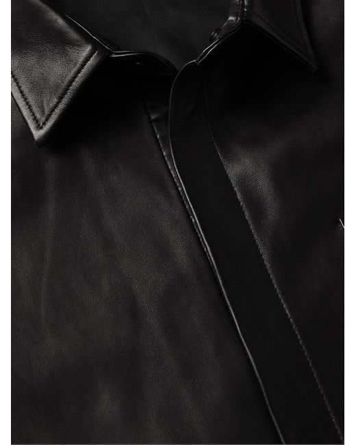 John Elliott Black Leather Shirt for men