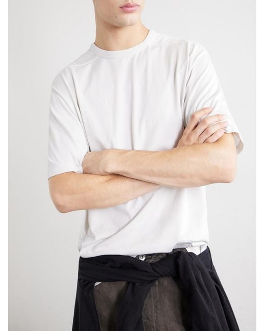 Rick Owens White Brad Cotton-Jersey T-Shirt for men