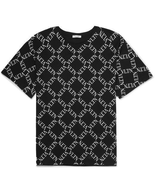 Valentino Black Vltn Grid T-shirt for men