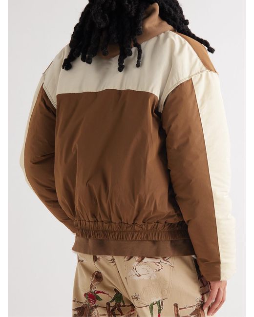 CHERRY LA Brown Pit Crew Logo-Print Padded Shell Jacket for men